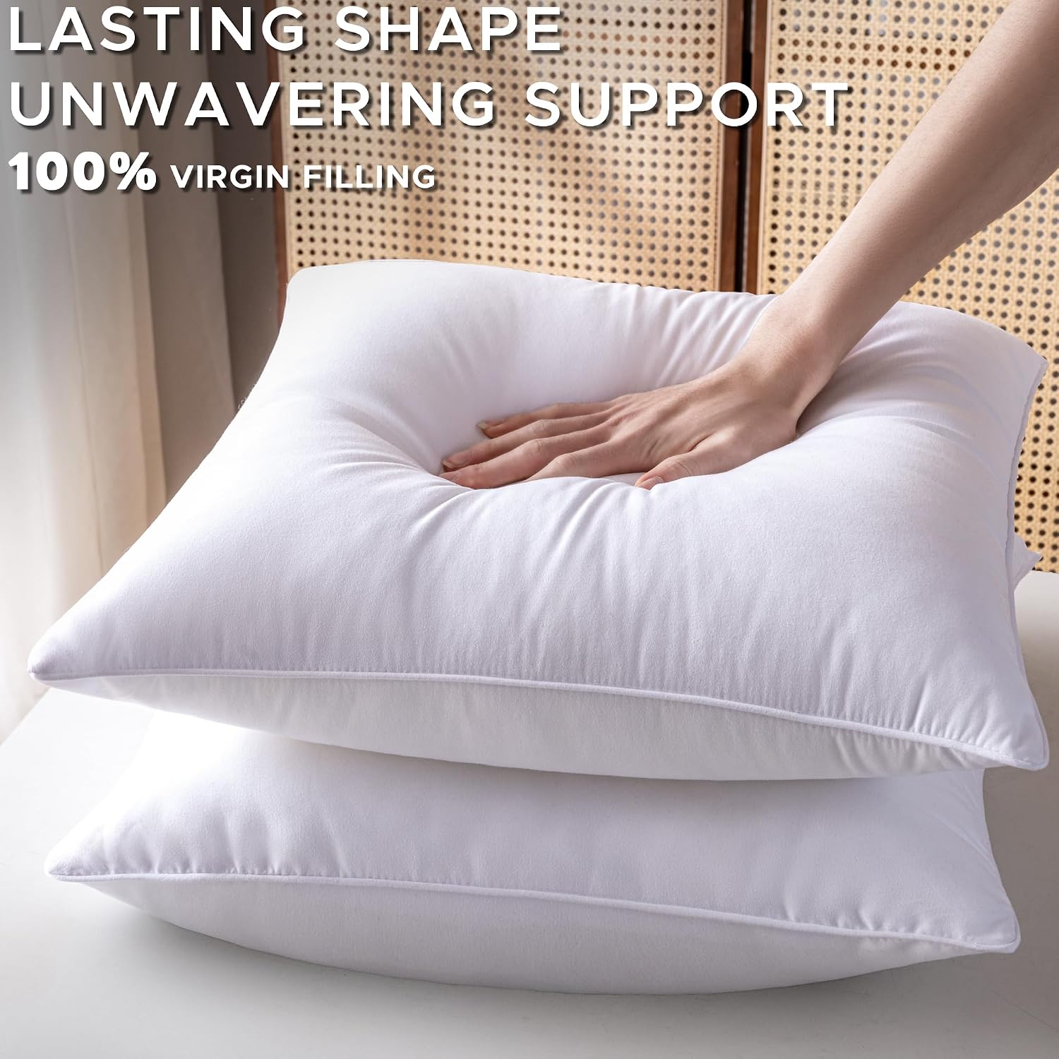 Thumbnail 2 de OTPIPCS 50x50 cm Cushion Inserts Set of 2 – Down Alternative, White Square Pillow Inserts