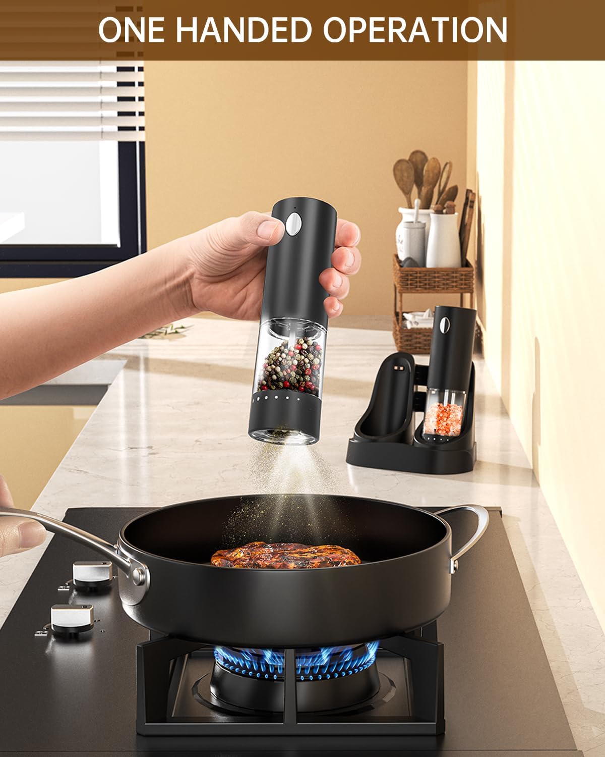 Thumbnail 3 de CIRCLE JOY Electric Salt and Pepper Grinder Set 95ml 🍽