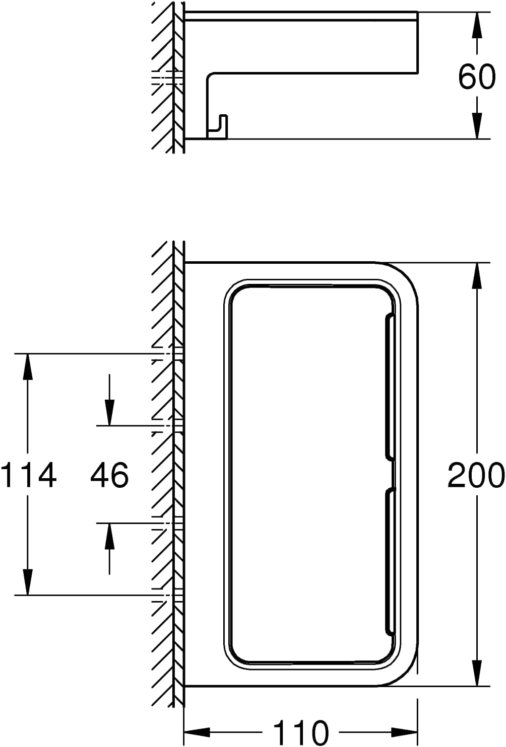 Thumbnail 2 de GROHE QUICKFIX Start Cube – Portaoggetti per doccia, installazione a vite o collante, finitura cromata
