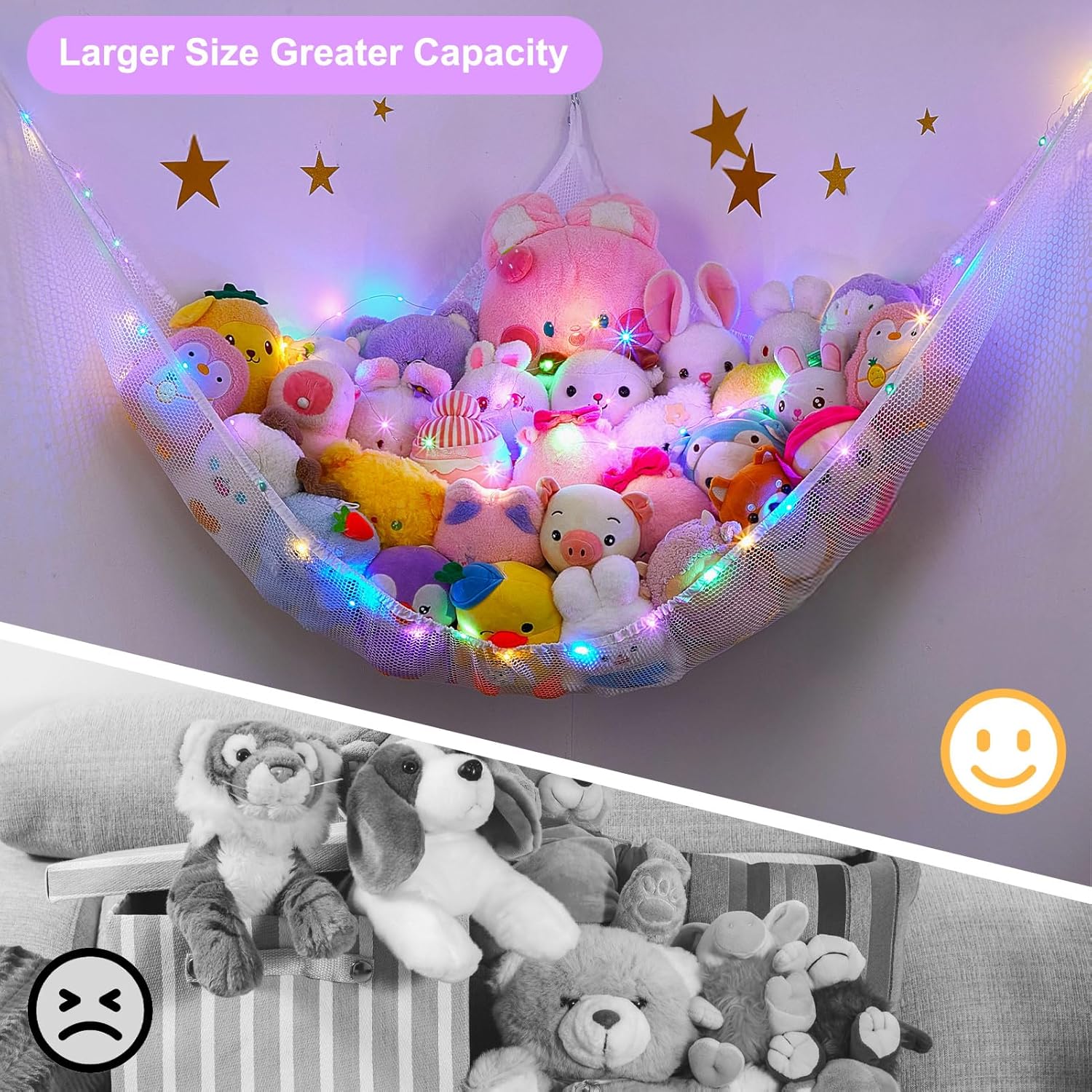 Thumbnail 2 de Unicorn Castle XLarge Stuffed Animal Hammock with LED Light