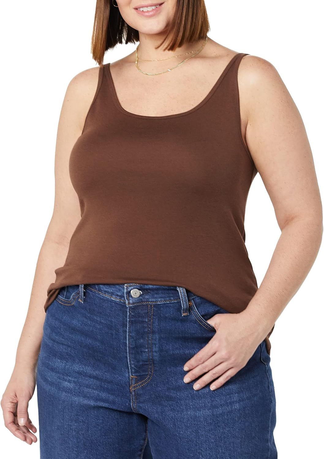 Thumbnail 1 de Damen Basic Tank Top mit dünnen Trägern aus Baumwolle-Modal (Slim Fit) – Amazon Essentials
