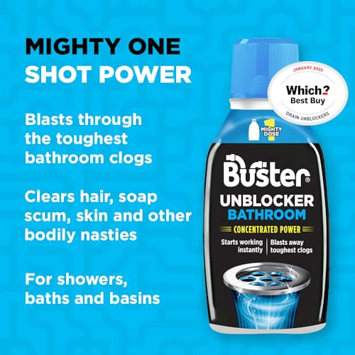 Detalle de Buster Bathroom Drain Unblocker (Pack of 3 x 300ml) – Fast, effective plughole clear