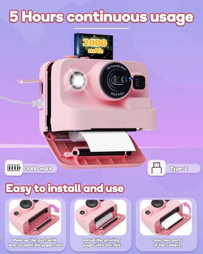 Thumbnail 6 de Dylanto Kids Camera Instant Print: 1080P Fun, Portable Photo Printer Camera for 3–12 Year Olds