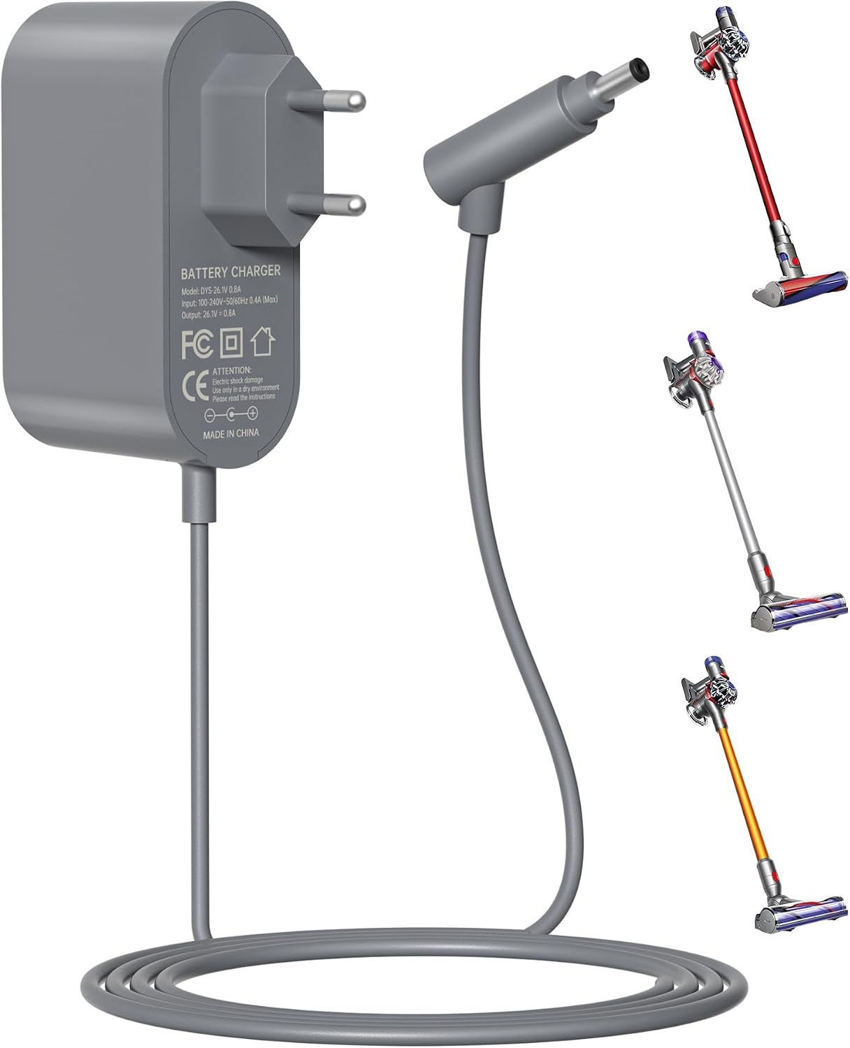 Detalle de Binamao DYS-21.6V-0.8A oplader voor Dyson V6, V7 en V8, 26,1 V