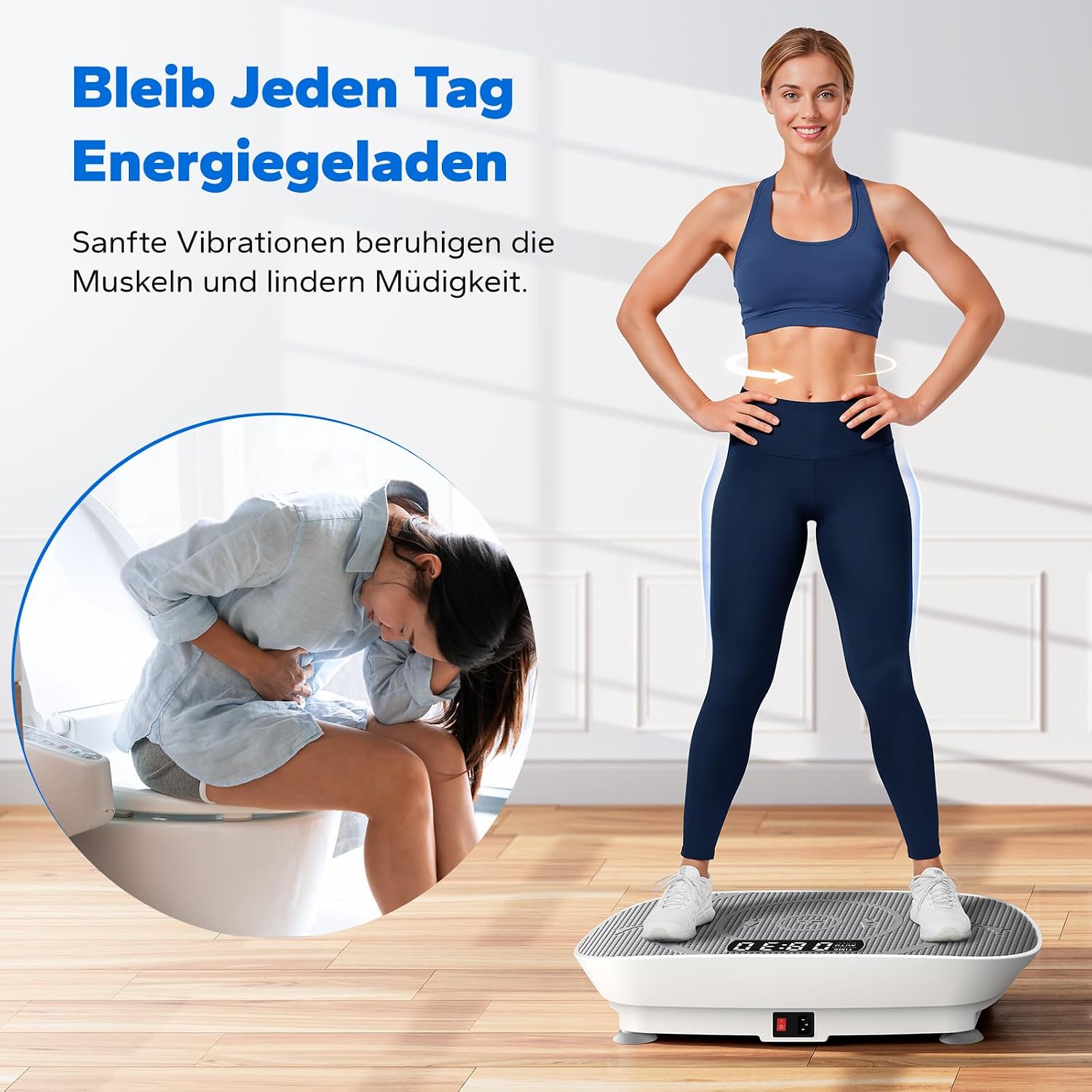 Detalle de MERACH Vibrationsplatte – leise, kompakt und vielseitig zur Körperformung