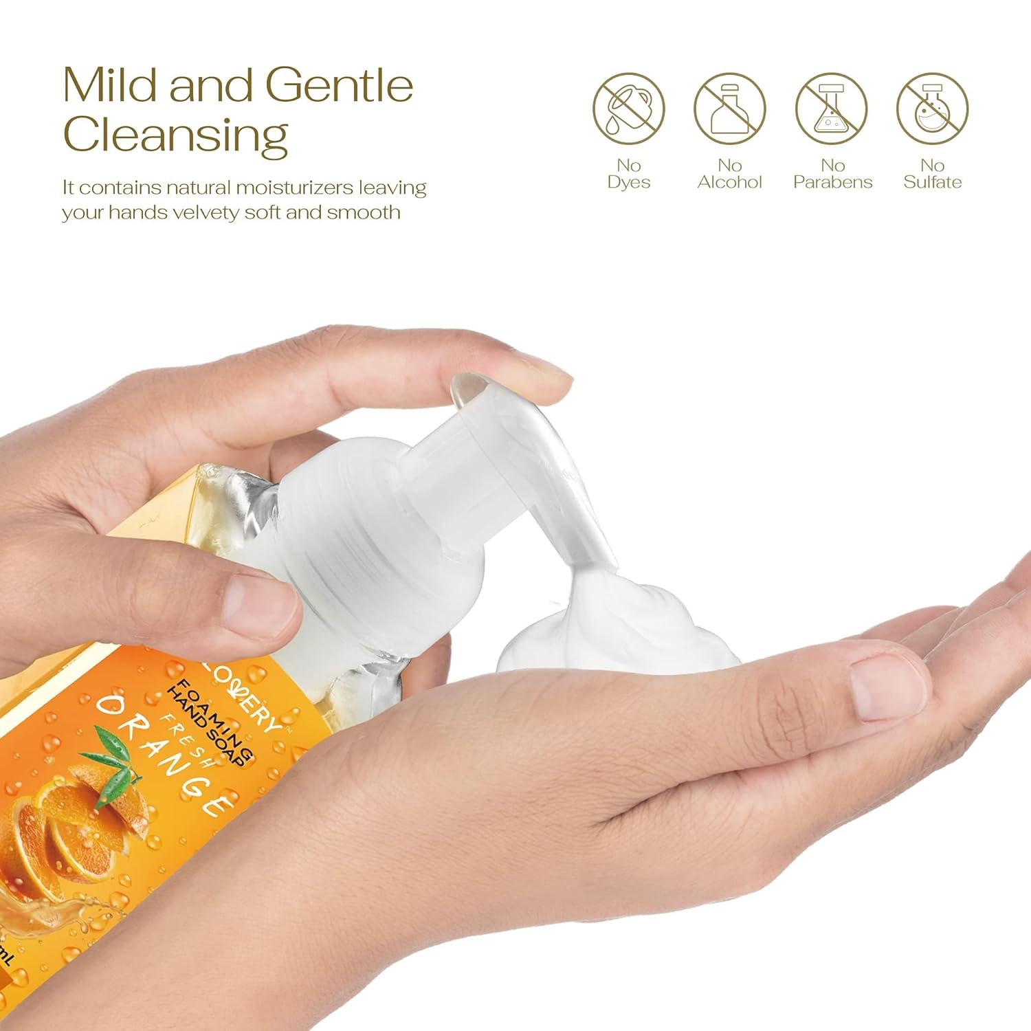 Detalle 2 de Lovery Foaming Hand Soap 10 Pack (Aloe + Essential Oils) — Alcohol-Free Citrus Blend, Lemon, Orange, Lime & More