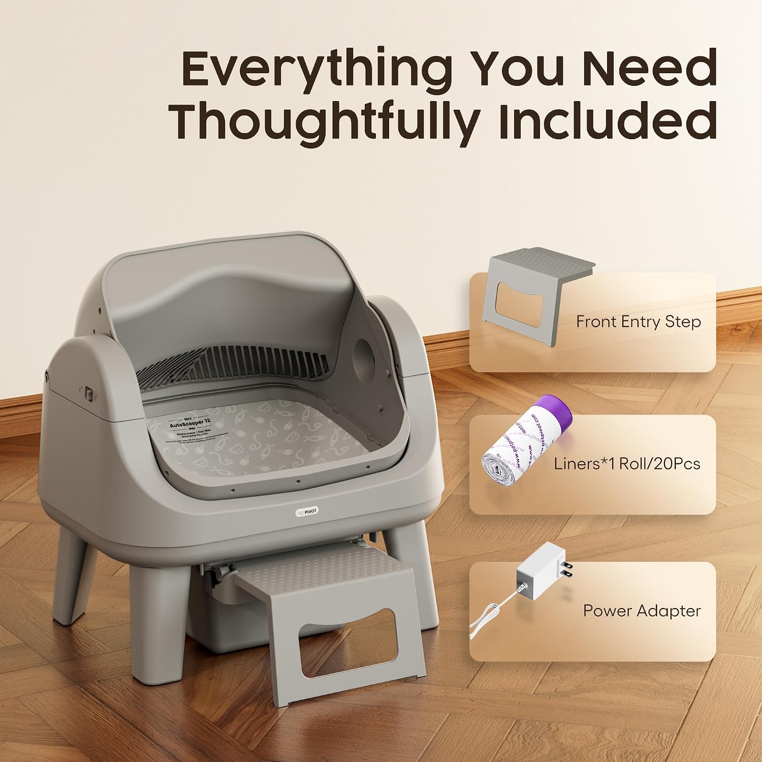 Thumbnail 6 de PetPivot Automatic Cat Litter Box, Dark Grey