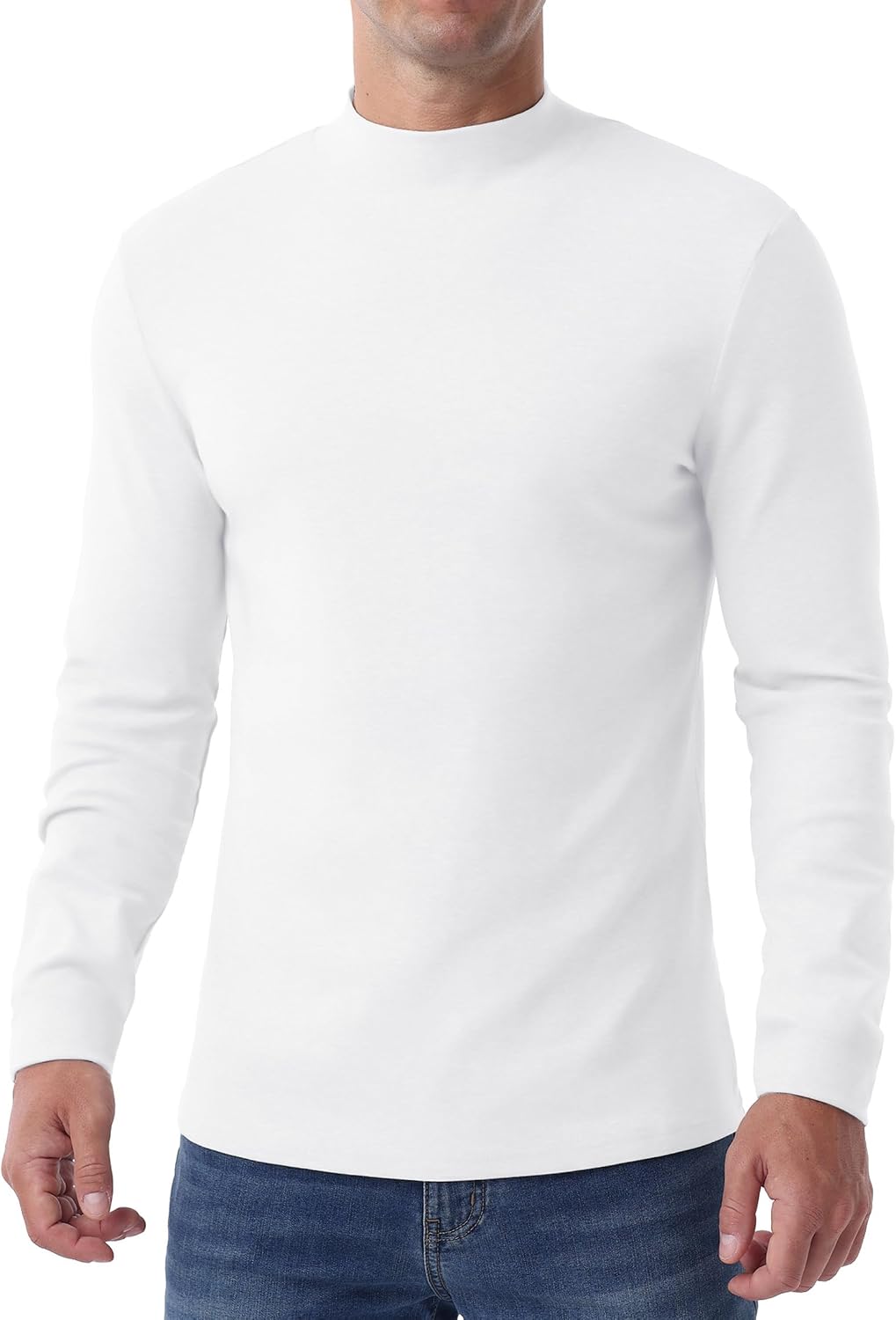 Detalle de Askdeer Mens Cotton Underwear Tops Men's Cotton Mock-Neck Thermal Shirt