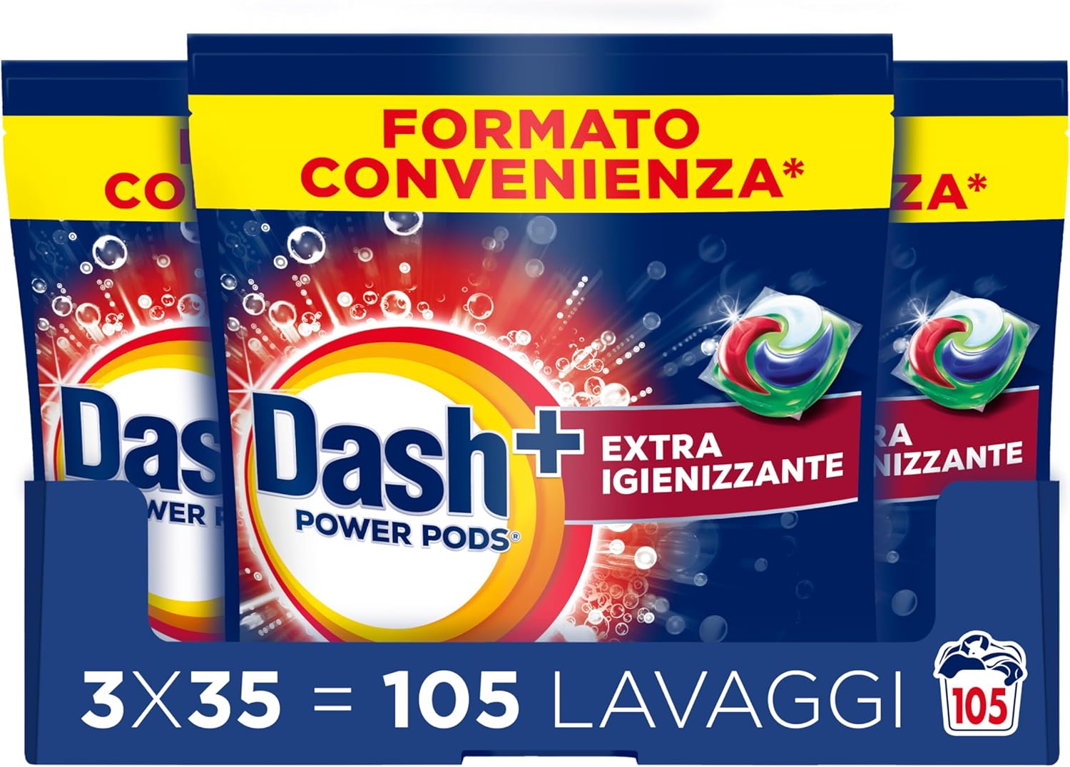 Dash Power Pods detersivo in capsule 105 lavaggi