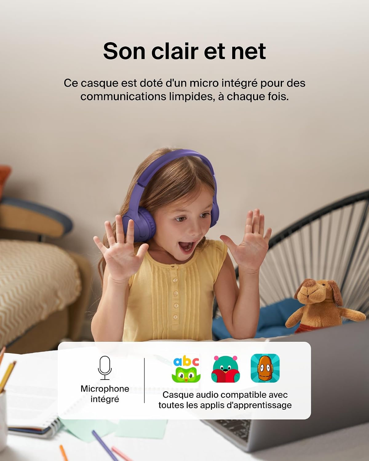Thumbnail 5 de Belkin SoundForm Mini Casque Enfants 30 h