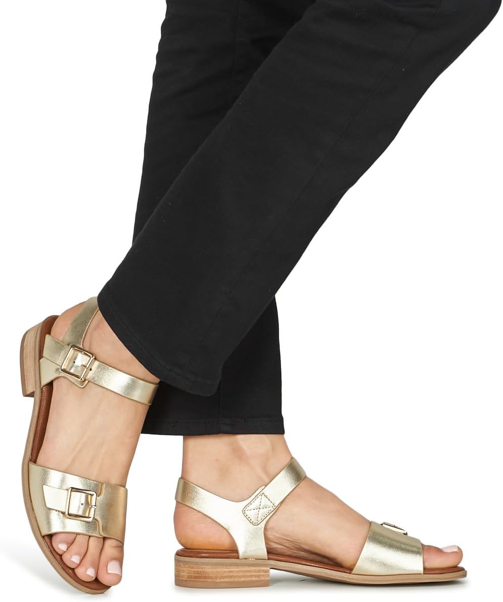 Detalle 2 de Kickers Bucidi Sandalen/Damen Camel – Leder Obermaterial, Futter aus Leder, flacher Absatz, mittelweite