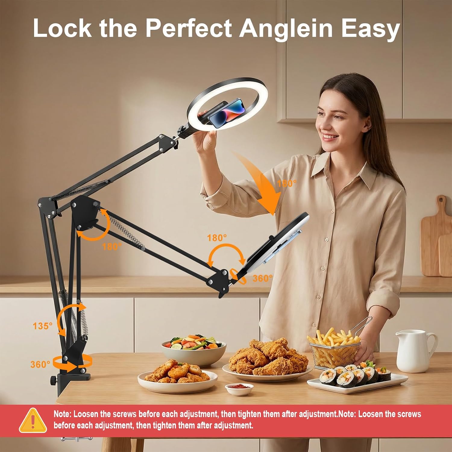 Detalle 2 de Diyife Cordless 10" Ring Light with Tripod Stand, Magnetic Phone Holder & 5000mAh Battery