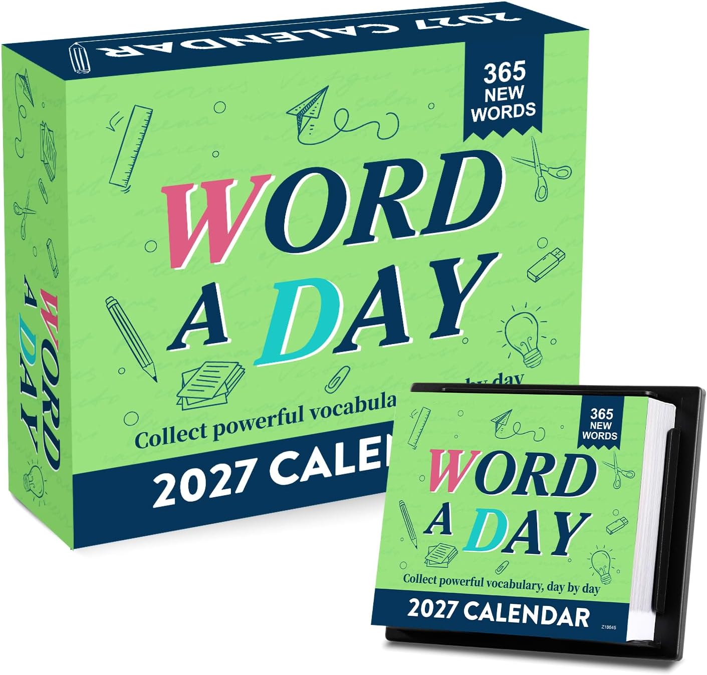 Detalle de Planrage 2027 Word of the Day Desk Calendar, 365 Words, Easel Back
