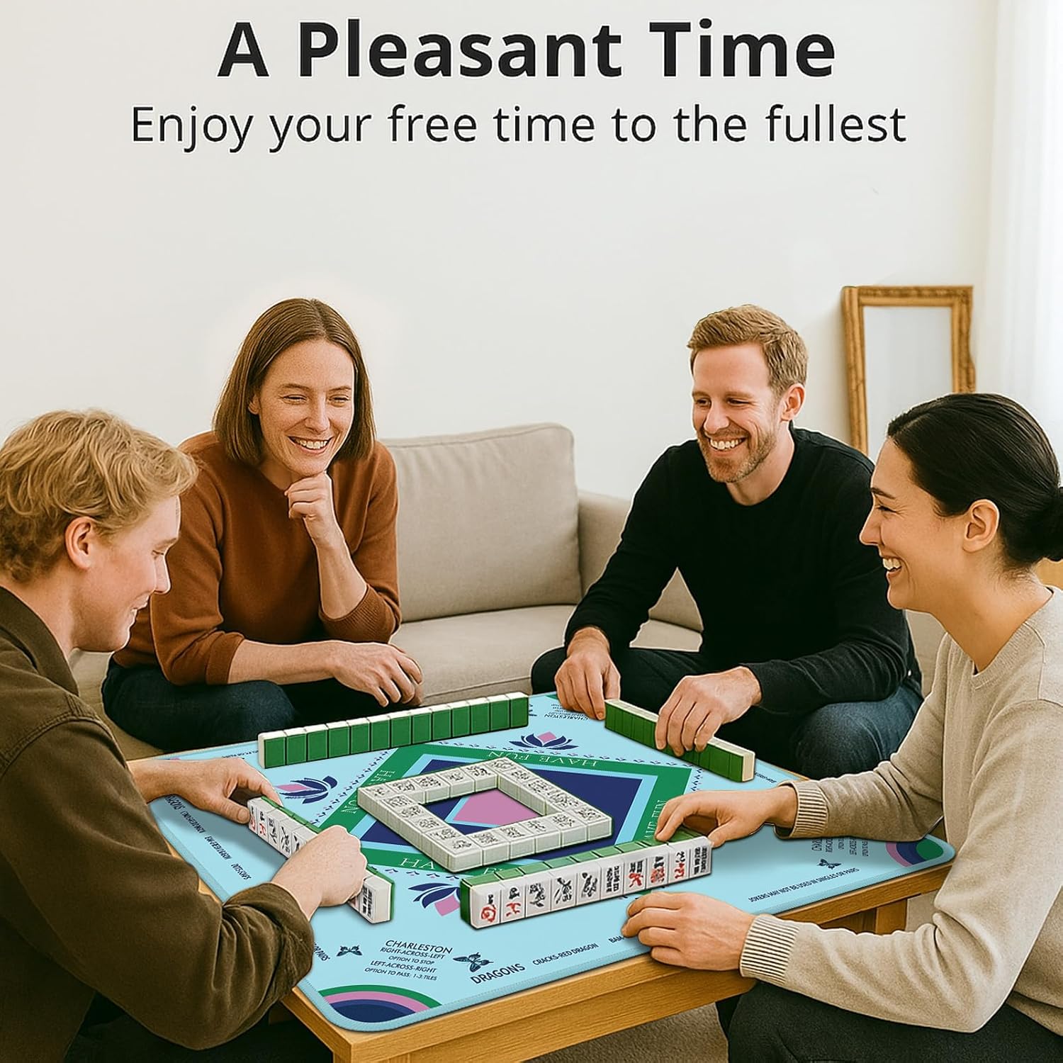 Thumbnail 5 de Gedgan Turquoise Mahjong Mat 32.4x32.4 Inch game mat 🎲