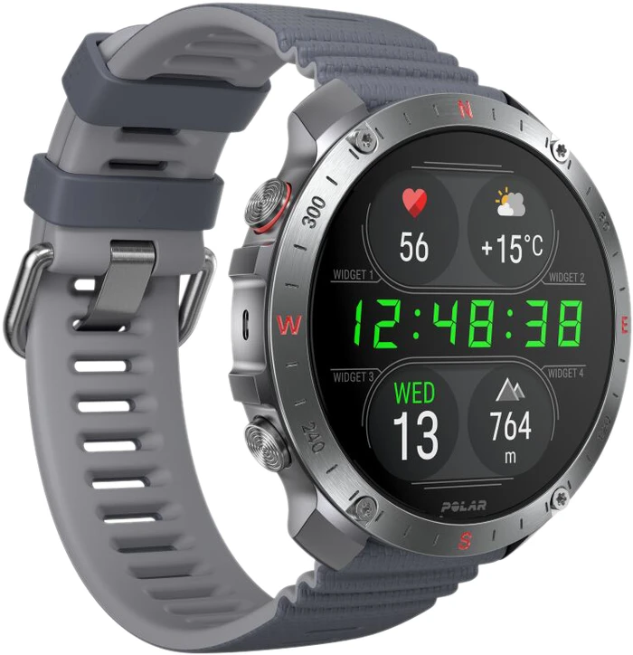 Detalle de Polar Grit X 2 Pro Silber – Outdoor-Smartwatch im Detail
