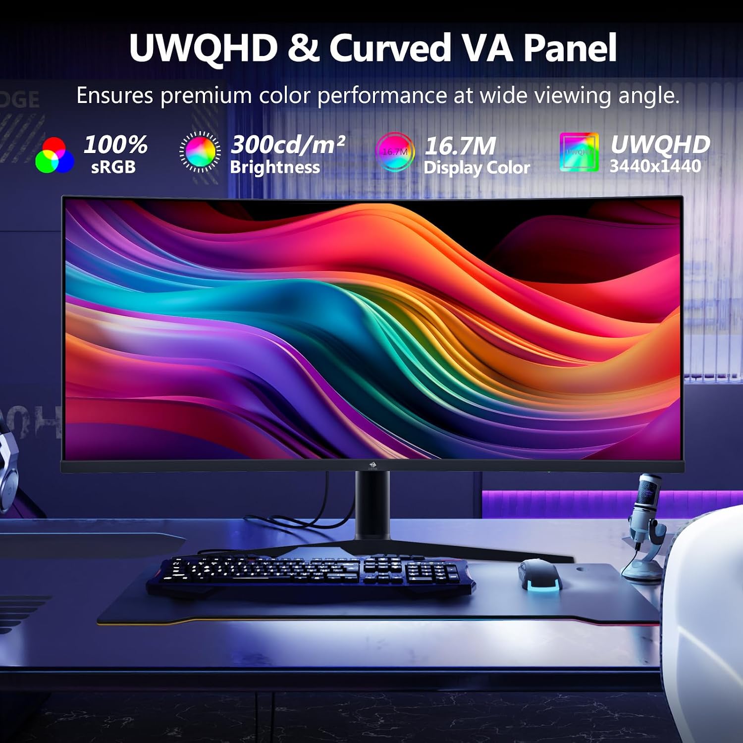 Detalle 2 de Z-Edge 34 Inch Ultrawide Curved Gaming Monitor review