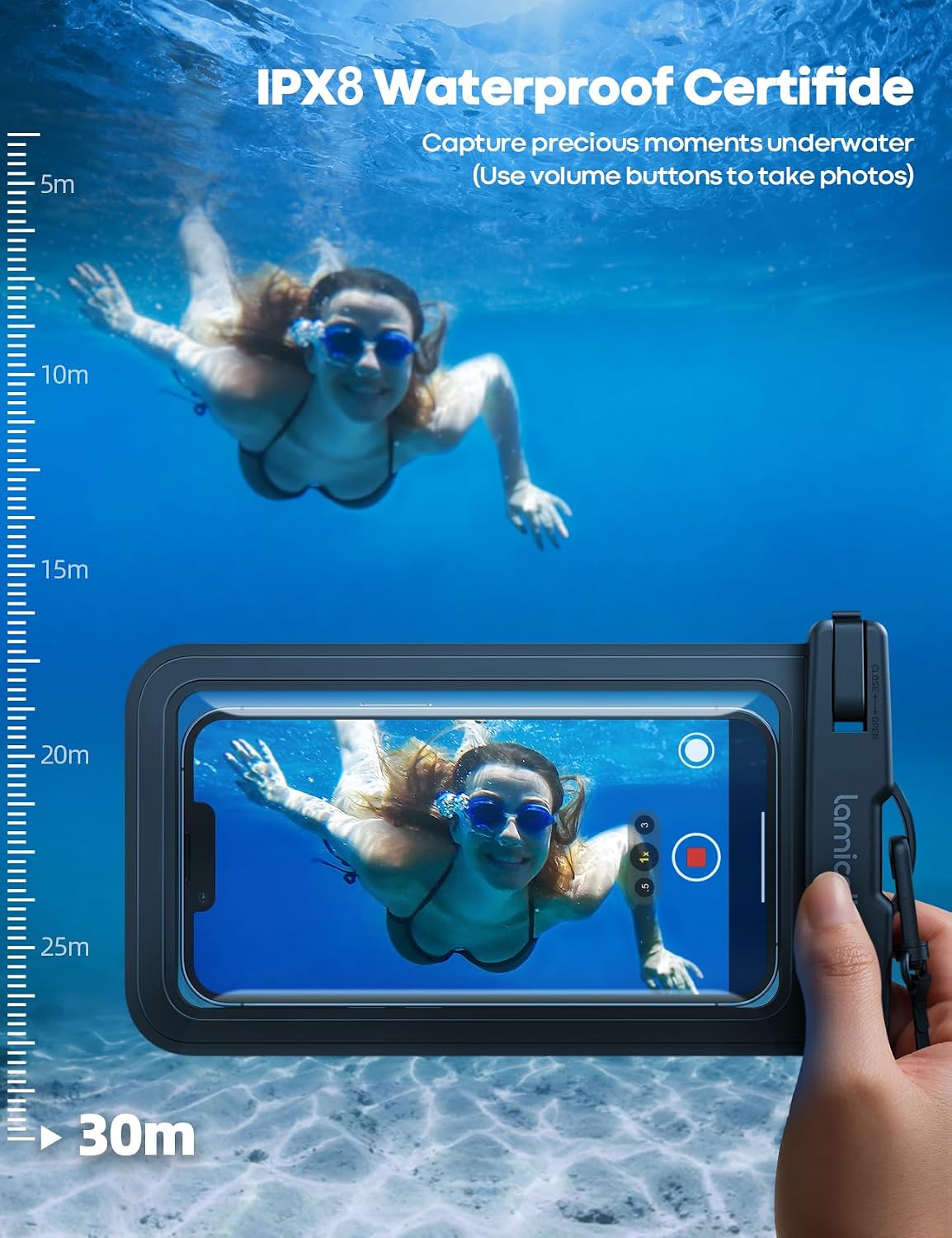 Detalle de Lamicall Waterproof Phone Pouch, 7-Inch
