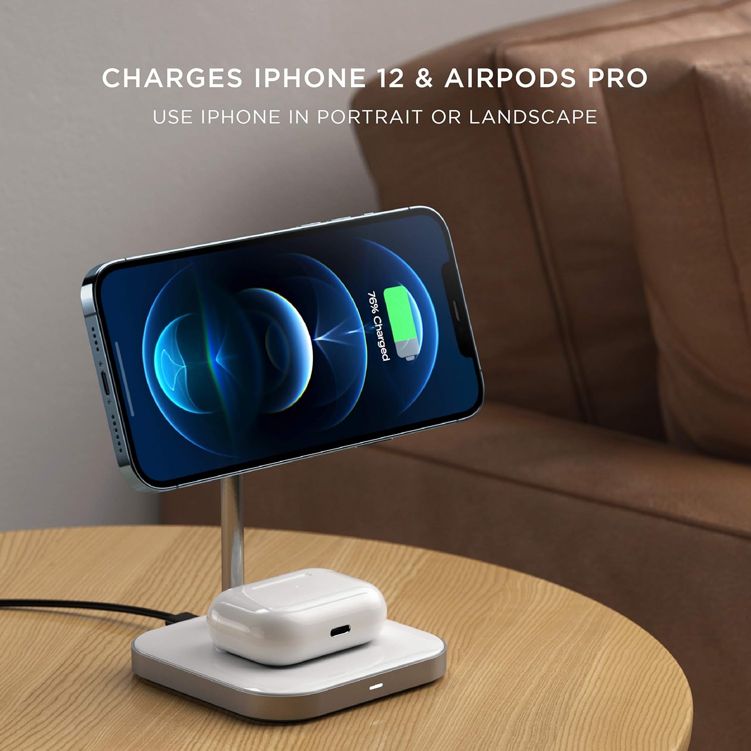 Thumbnail 3 de SATECHI Station de charge induction 2 en 1 magnétique pliable pour iPhone (MagSafe) et AirPods