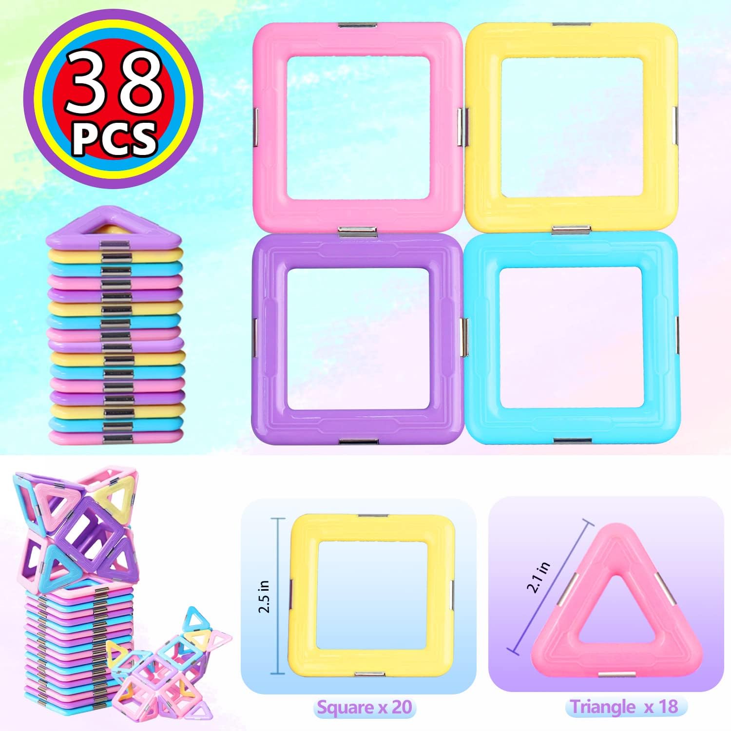 Thumbnail 4 de MOOKCUY magnetic building blocks 38 pcs