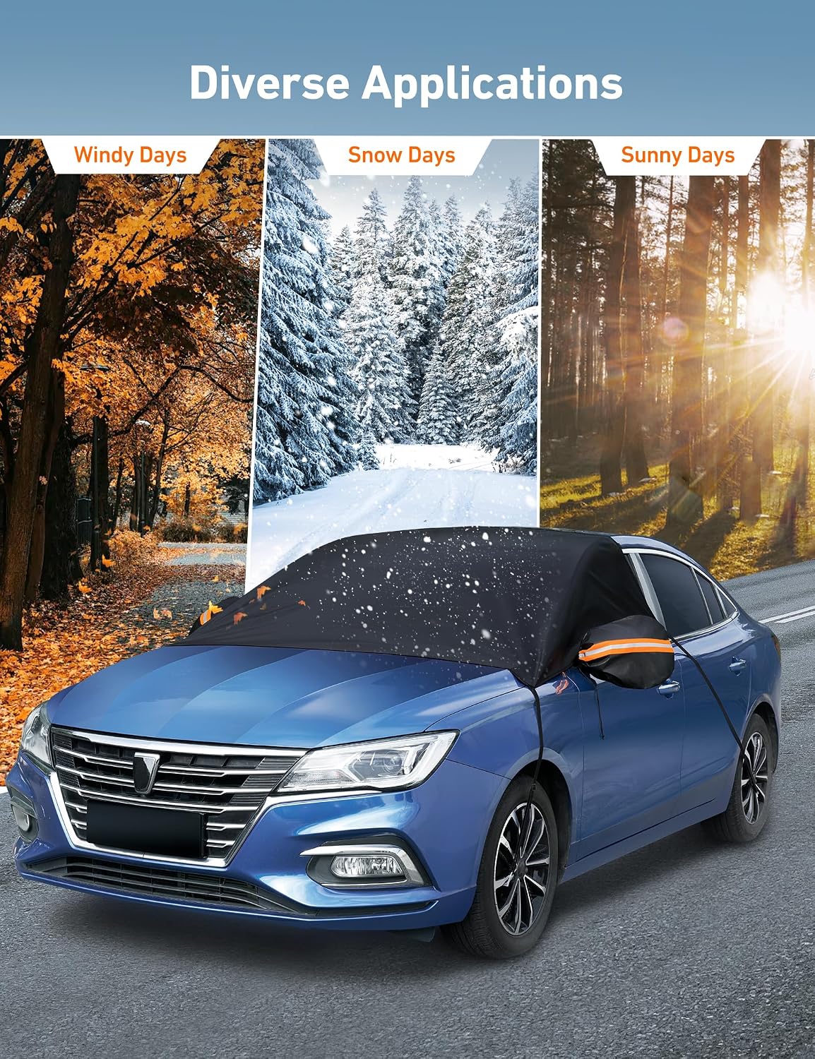 Detalle de AstroAI Car Windshield Snow Cover with 2 Mirrors