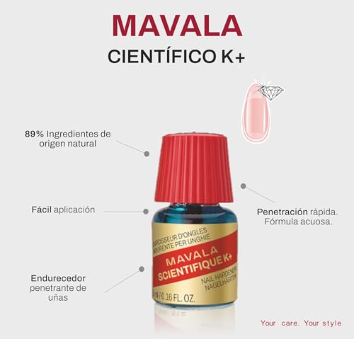 Detalle de Mavala Científico K+ Gel: endurecedor de uñas apto para veganos (5 ml)