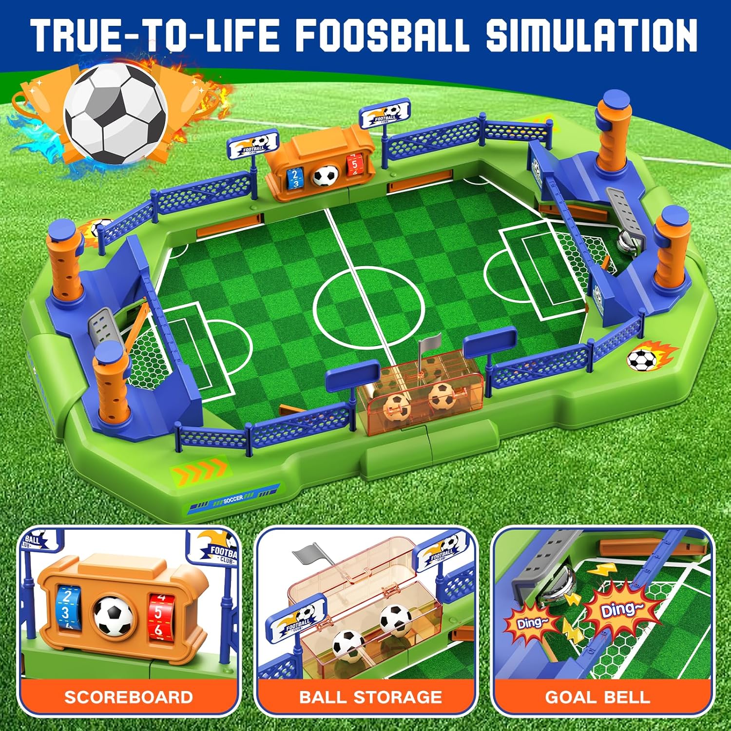 Detalle de Mini Foosball Table Game for Kids — Portable Soccer Board Game