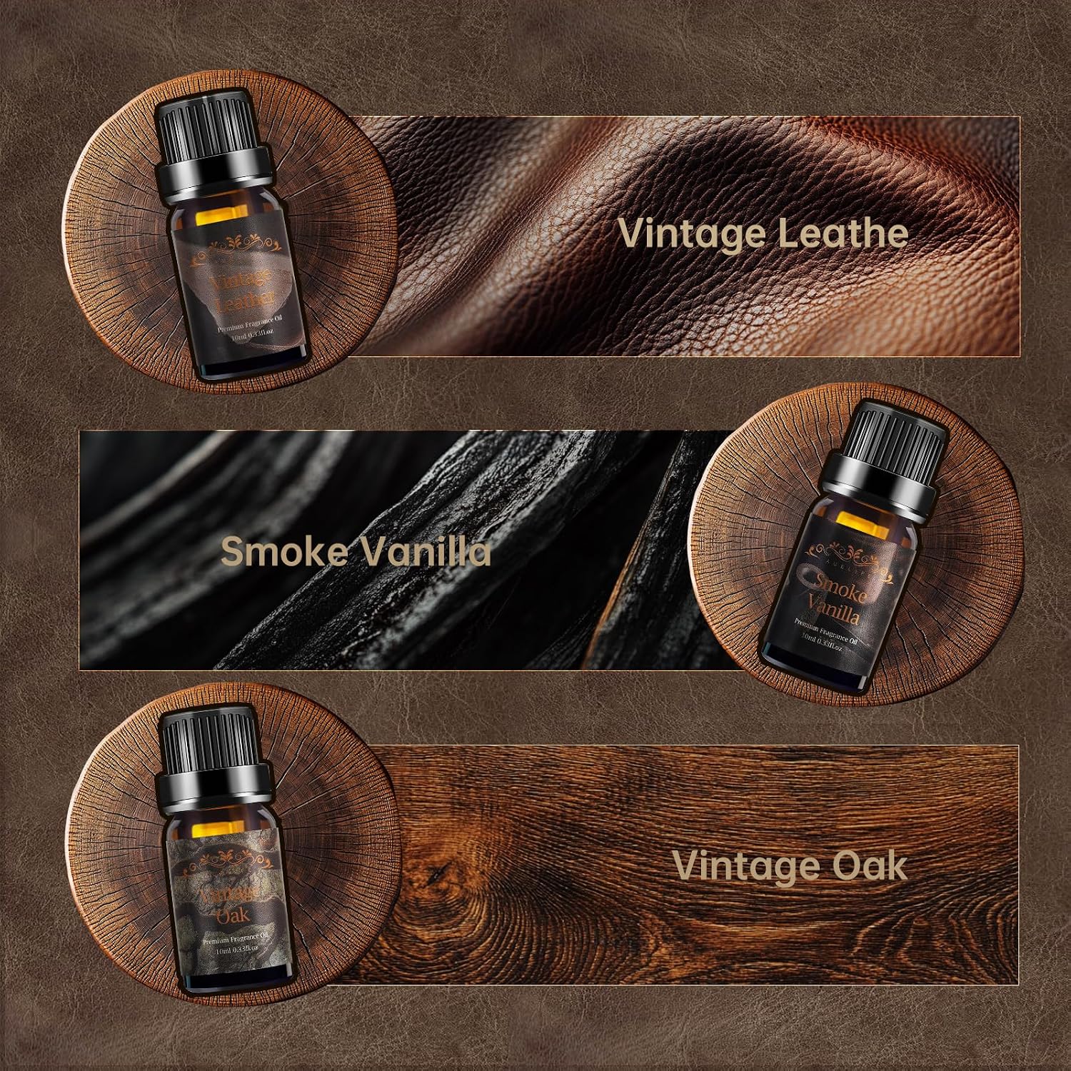 Detalle de Auelife Men Essential Oil Set, 6 x 10 ml for Diffusers, Candles & Soap