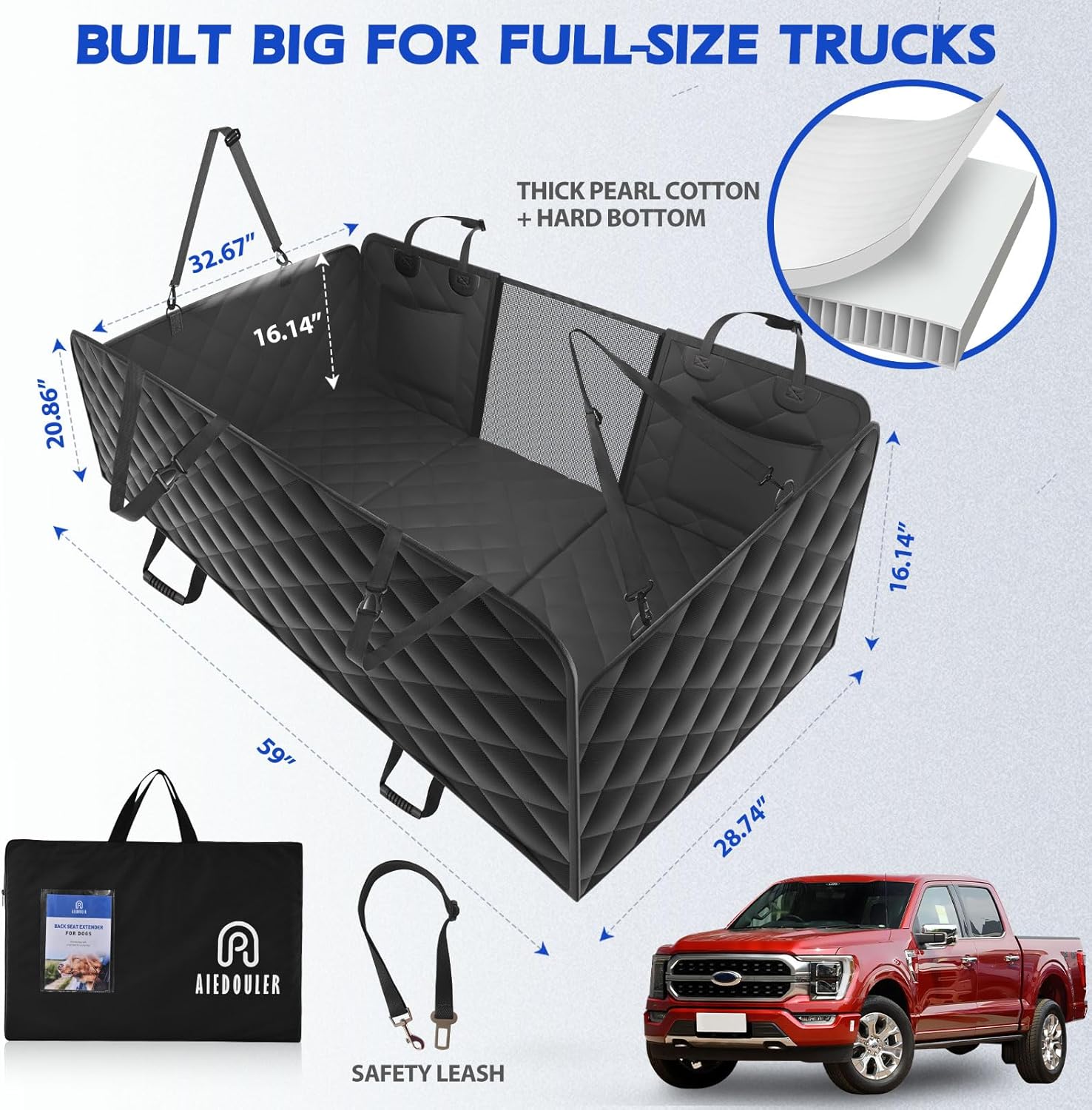 Thumbnail 4 de AIEDOULER Truck Dog Seat Cover 59x29 XL