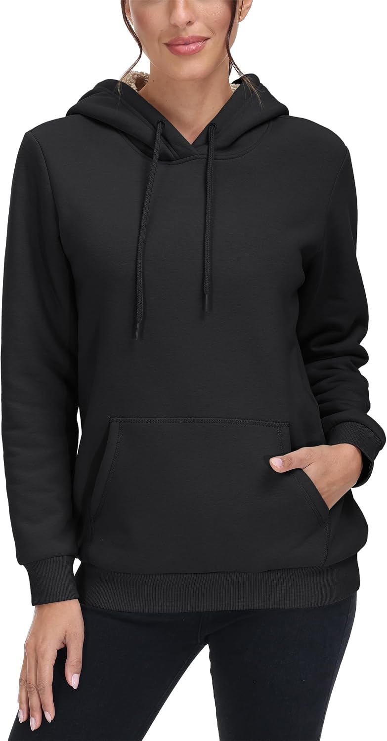 Detalle 2 de TACVASEN Women's Sherpa-Lined Fleece Hoodie with Kangaroo Pocket