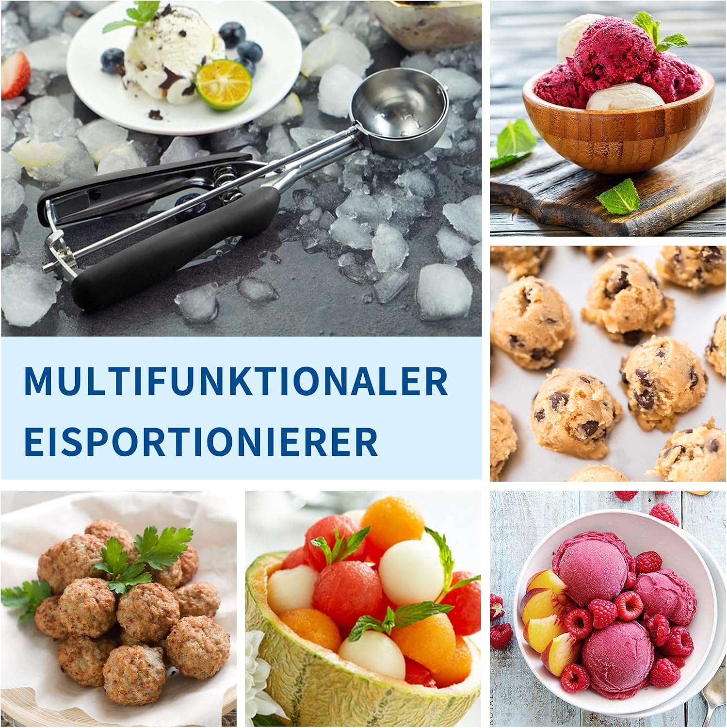Thumbnail 5 de SPEENSUN Eisportionierer aus 304 Edelstahl (24 x 6 cm) mit Auslöser – eislöffel portionierer für Eis, Melone & Teig