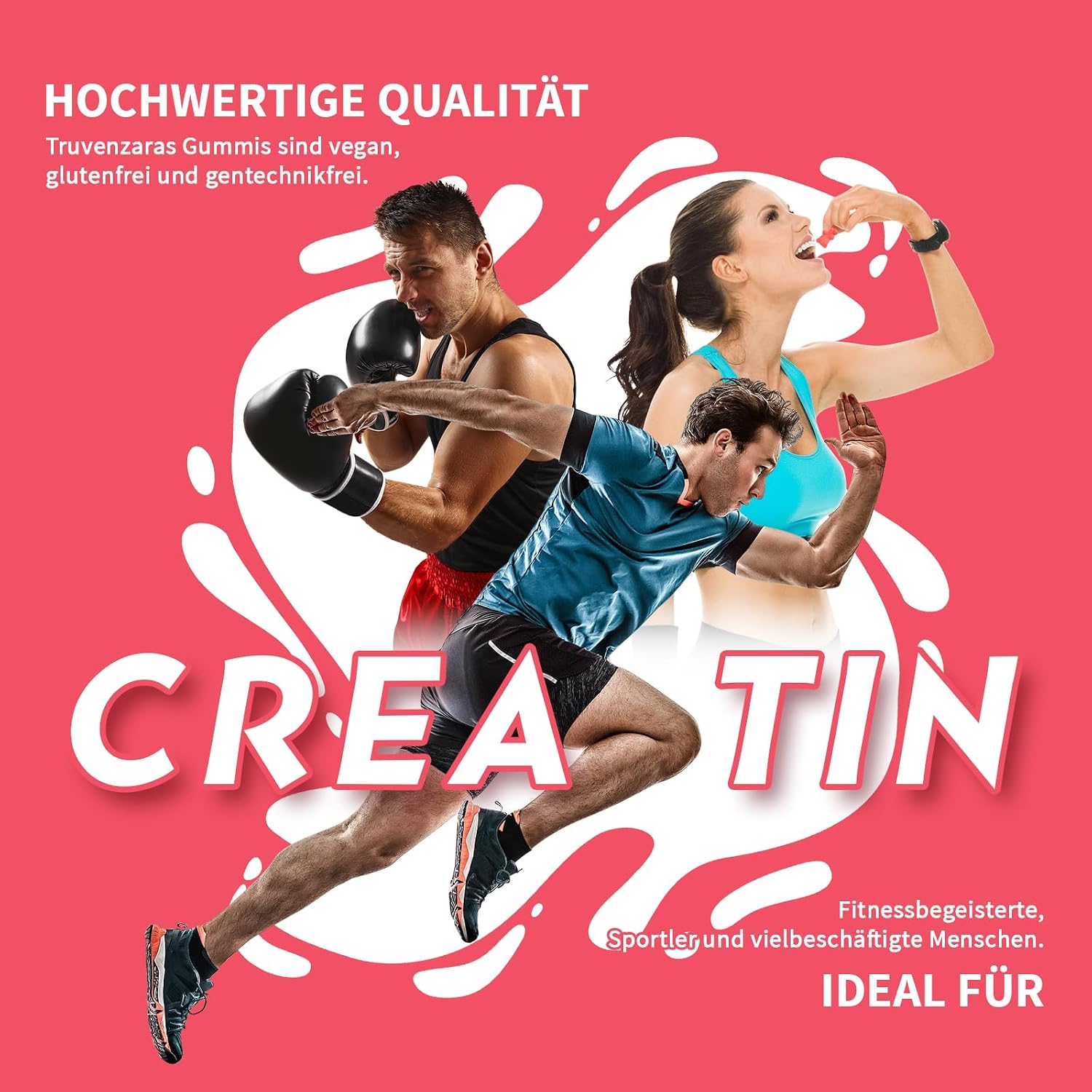 Detalle 2 de Truvenzara Kreatin-Gummies Komplex 5000 mg pro Portio – 5-in-1-Formel, vegan, Beerengeschmack, 60 Stück (2er Pack)
