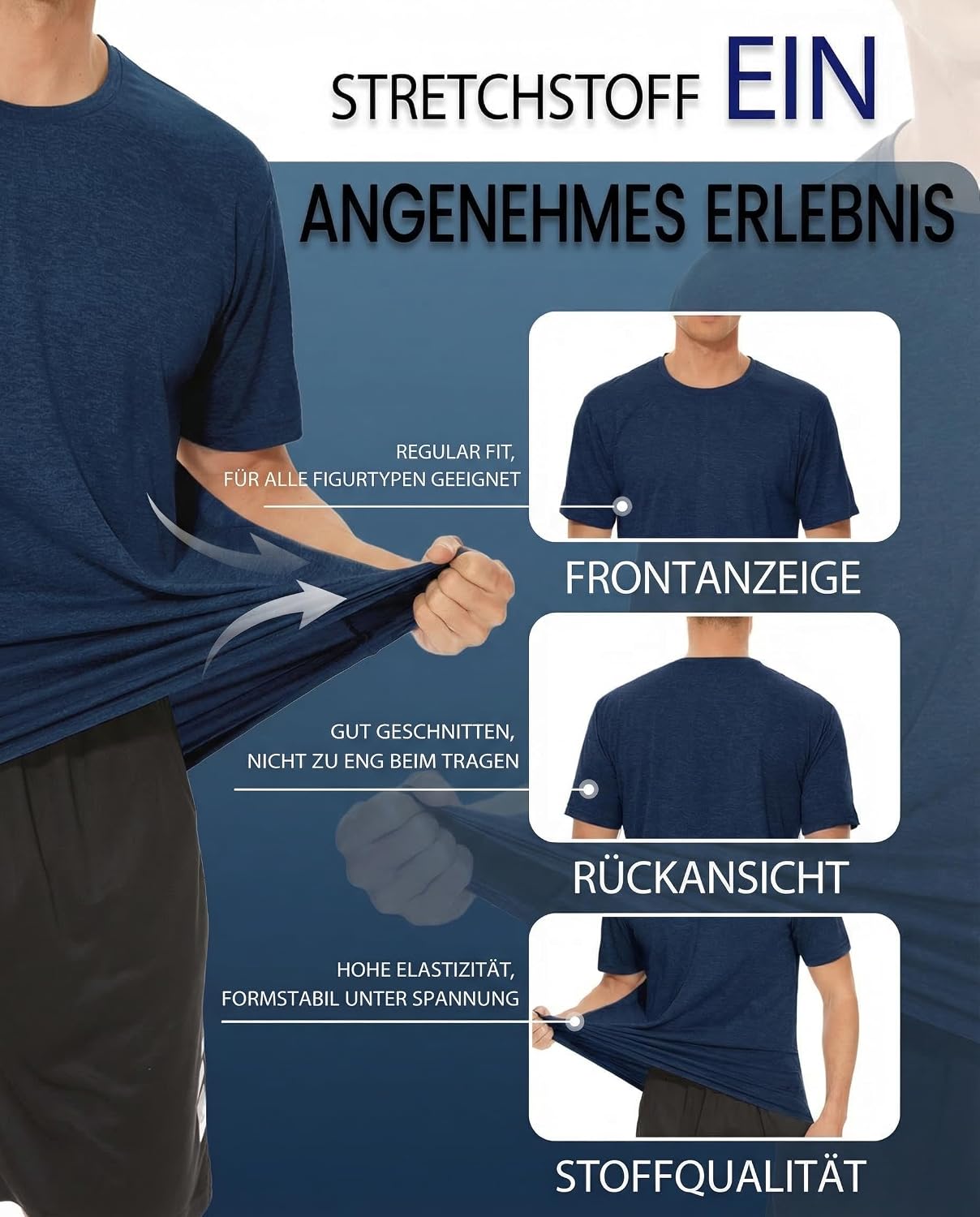 Thumbnail 5 de MAGCOMSEN Herren Sportshirt Lauftshirt mit Atmungsaktivem Stoff