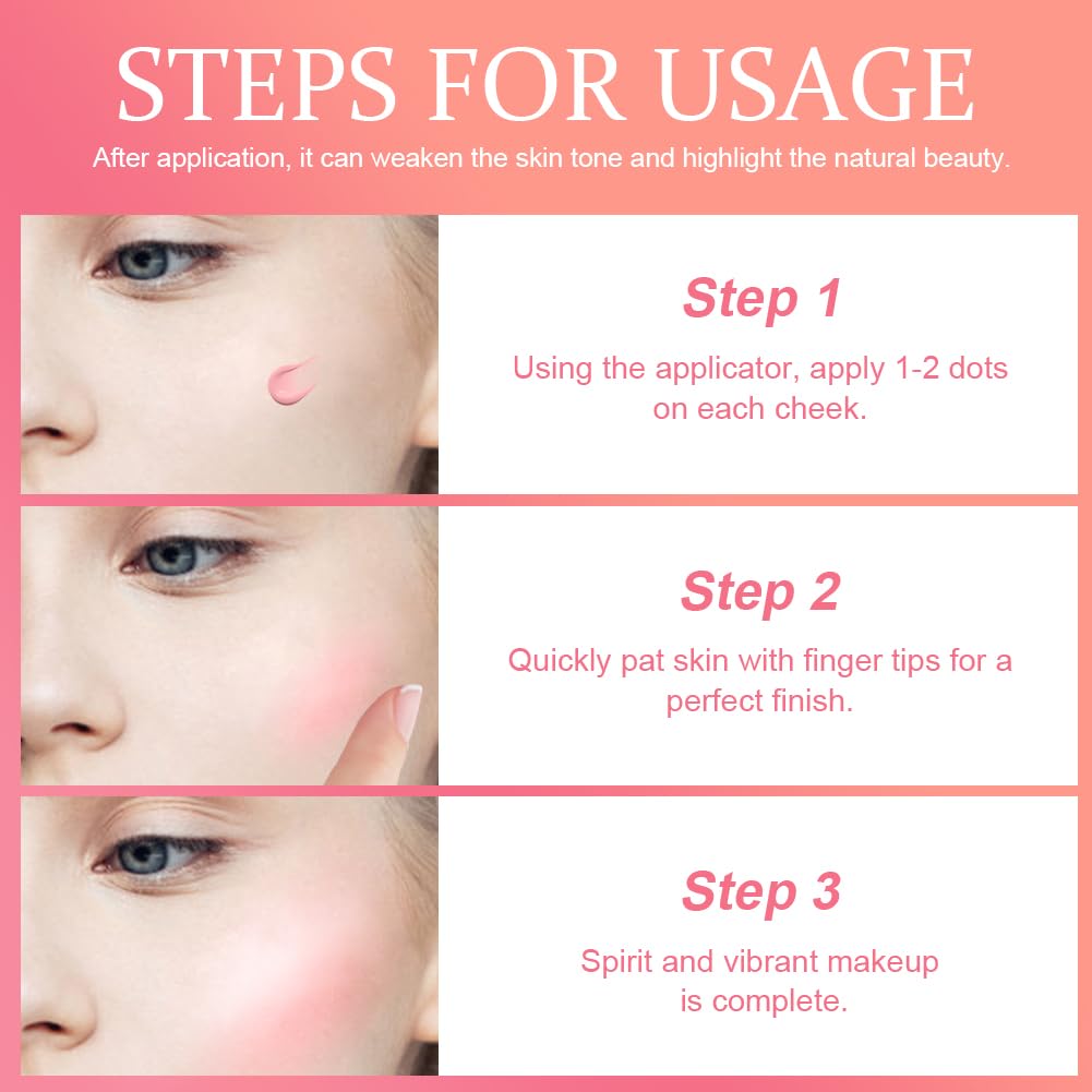 Detalle de LOPHE Blush Stick (3er-Set) flüssiges, mattes & wasserfestes Rouge Beauty Wand – für ein natürliches, langanhaltendes Finish (01+02+03)