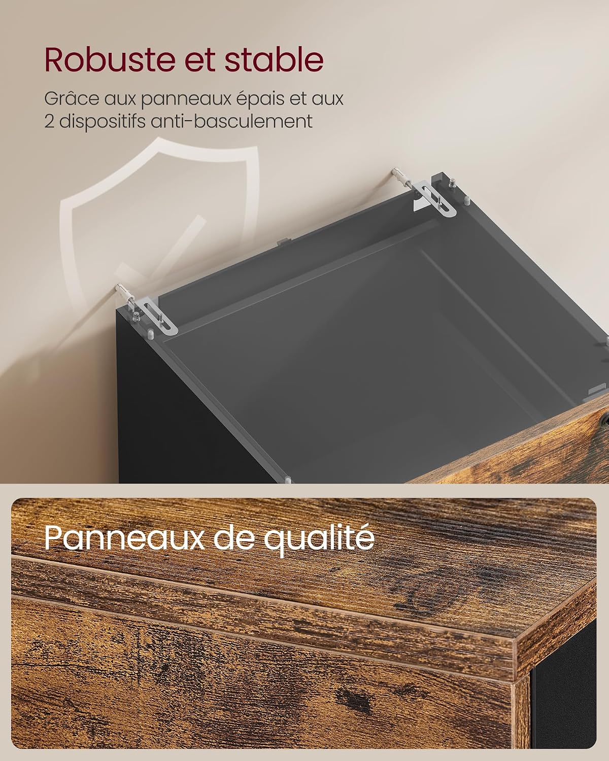 Thumbnail 5 de VASAGLE Meuble de Bureau OFC082K02 — 4 tiroirs verrouillables
