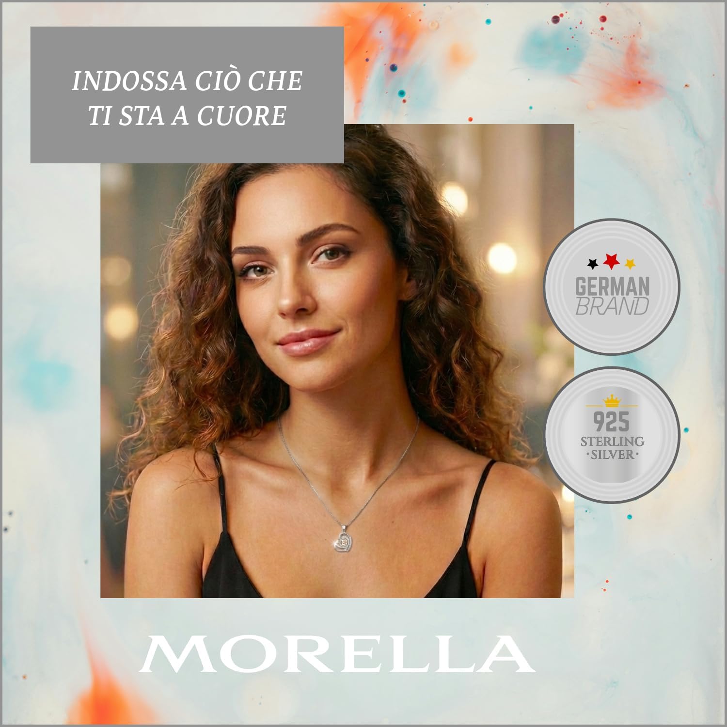 Detalle 2 de Collana cuore con zirconi Morella 925