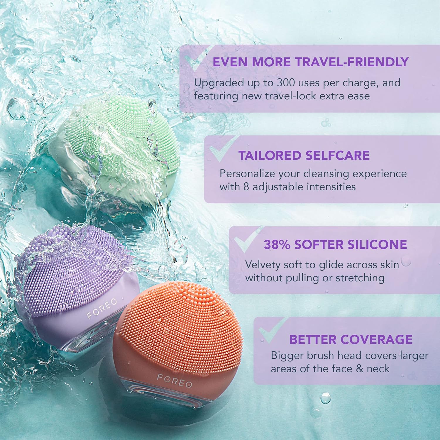 Thumbnail 4 de FOREO LUNA 4 go Gesichtsreinigungsbürste straffend Lavender