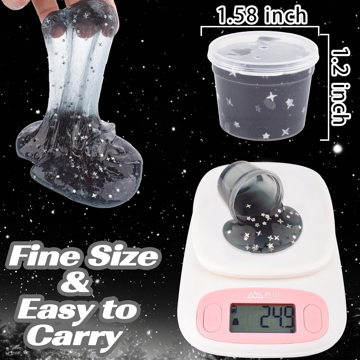 Detalle 2 de Black Galaxy Slime Party Favors, 24-Pack