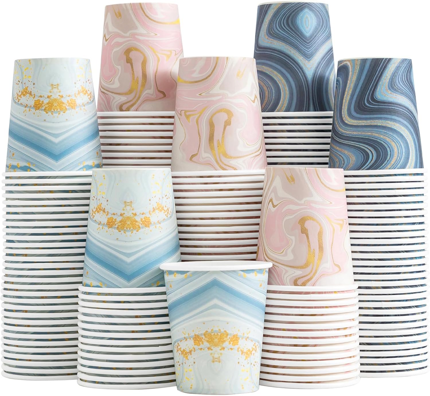 BYSNOW 300 Pack 3 oz Paper Cups – Disposable Bathroom Cups (Mixed Colors)