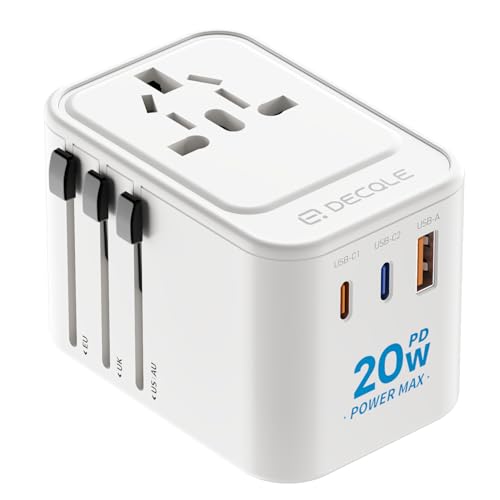 Detalle de decqle Universal Travel Adapter for International Travel - EU UK US AU JP