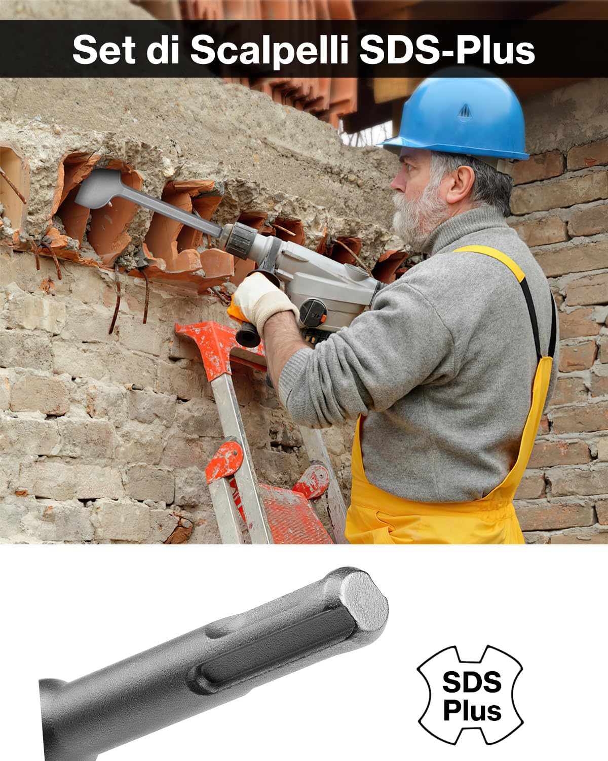 Thumbnail 1 de 2 Pezzi Scalpelli SDS-Plus per Piastrelle Muro – Lytool Scalpello Angolato per Rimuovere Piastrelle e Colla