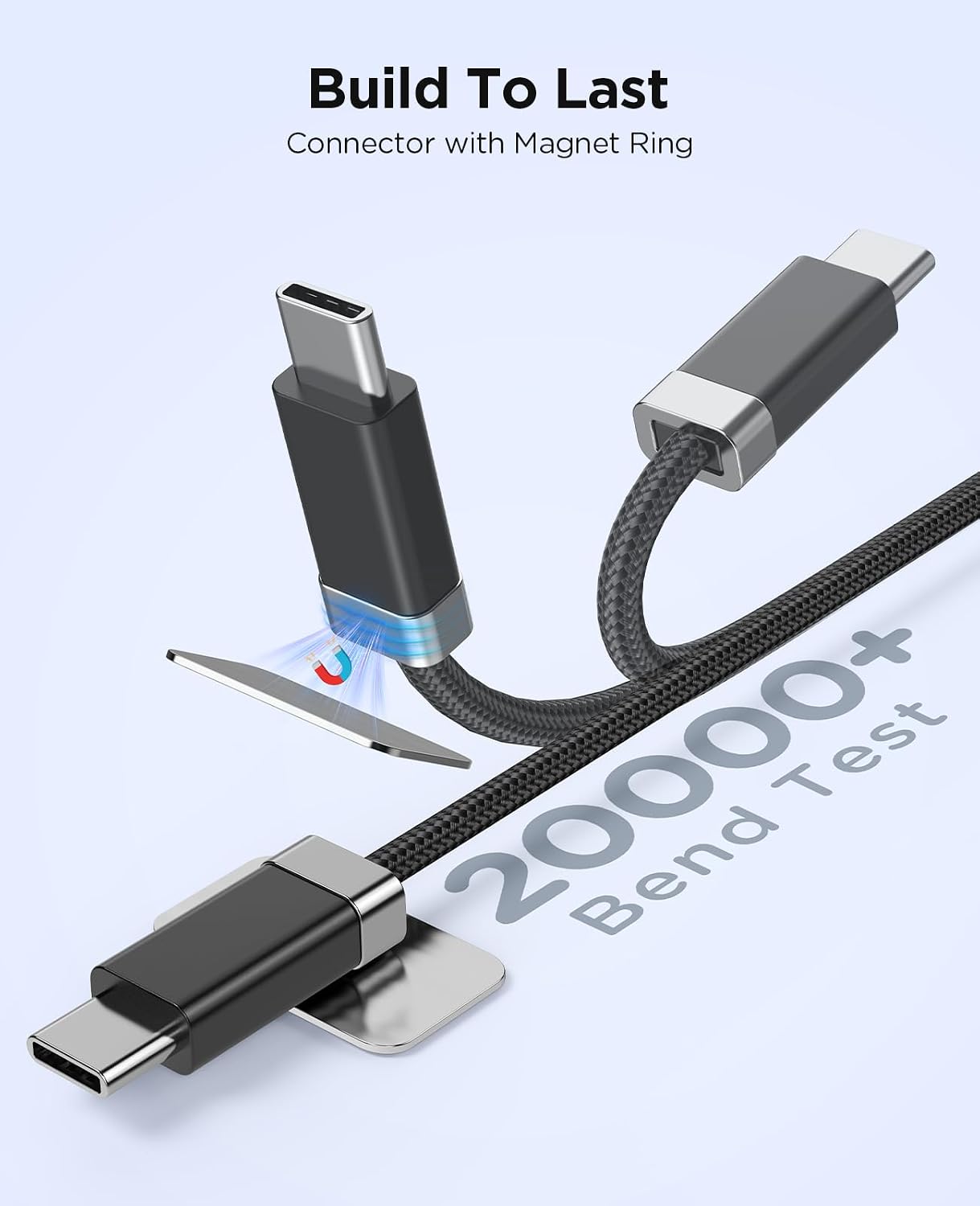 Thumbnail 6 de Magtame Staycable USB-A auf USB-C Kabel mit magnetischem Halter – 1,5 m, Schneller Ladevorgang und aufgeräumter Arbeitsplatz