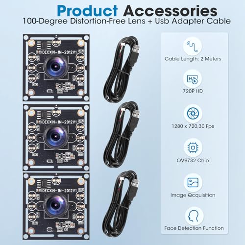 Thumbnail 4 de VeftBltrem 3 PCS OV9732 Camera Module 100 Degrees for Autodarts Dart Camera System