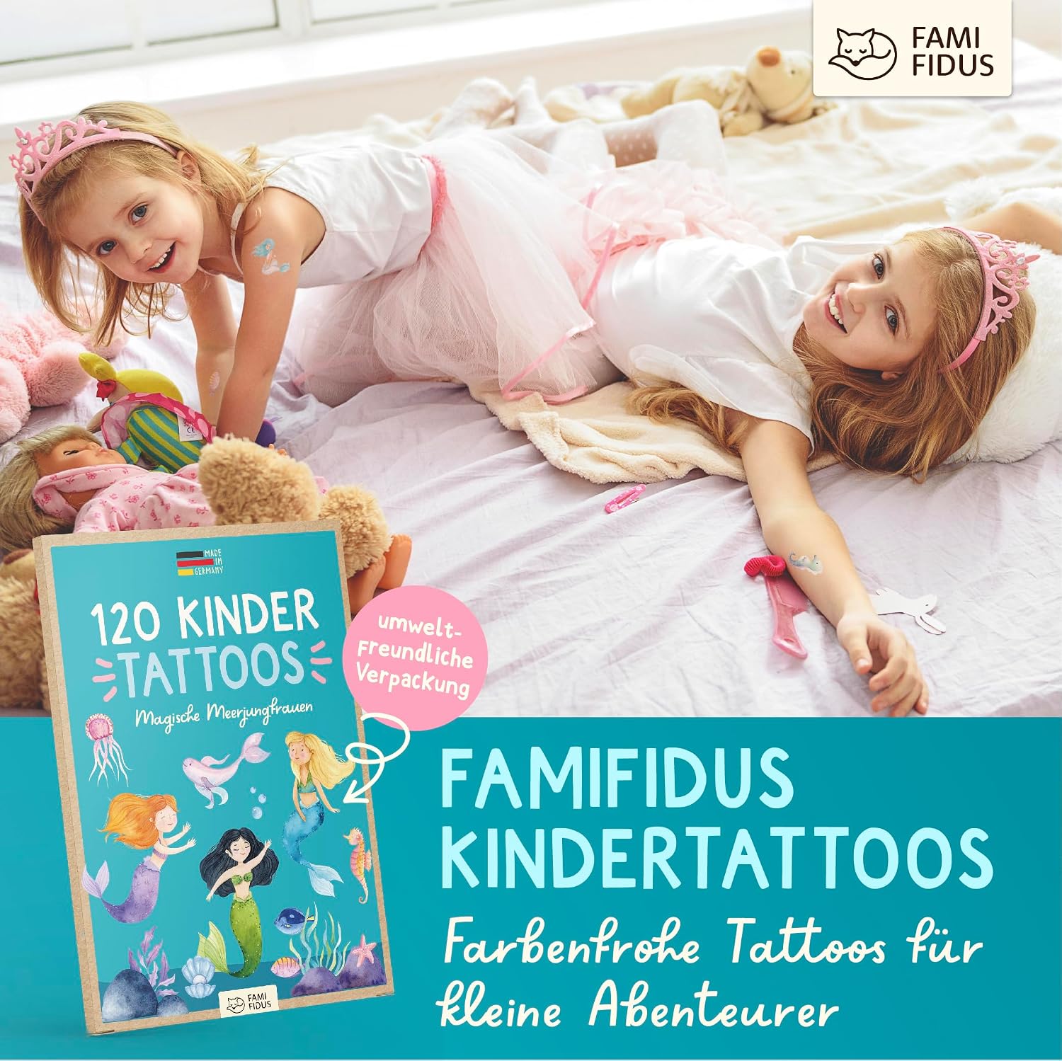 Thumbnail 6 de Famifidus 120 Kinder Tattoos – hautfreundliche Tattoos für Mädchen und Jungen (Made in Germany)