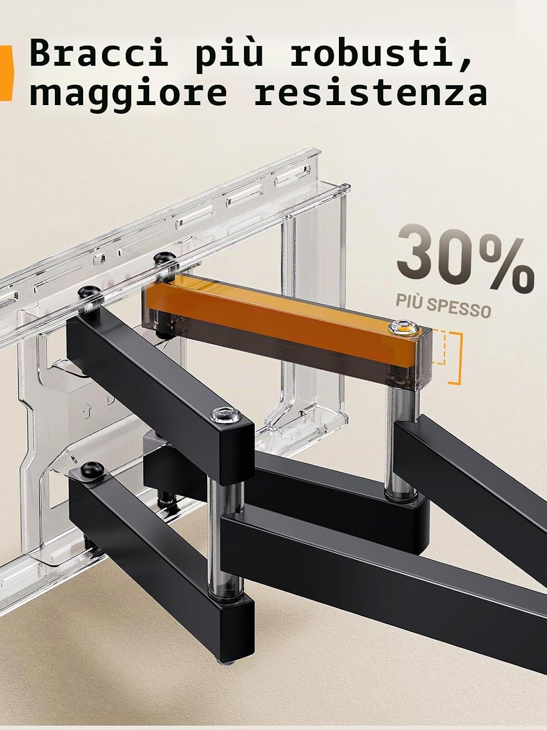 Detalle de Perlegear PGLF8 supporto TV Full-Motion 42–85" fino 60 kg