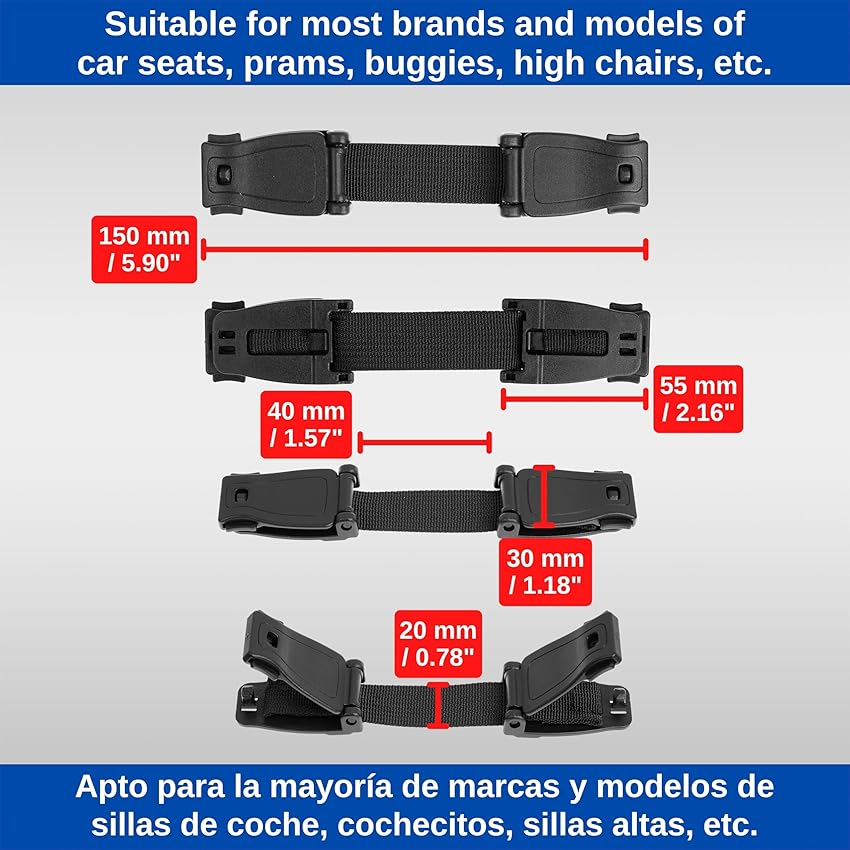 Thumbnail 3 de Protection de boucle pour siège d’enfant, 2 pièces, 15 cm ⚙