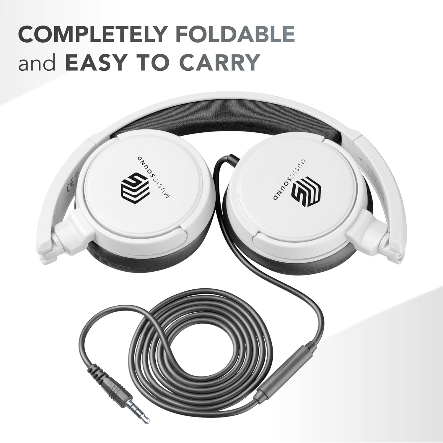 Thumbnail 4 de Music Sound Basic Bügelkopfhörer mit Kabel (Over Ear), faltbar & Mikrofon, 3,5-mm-Klinke – Weiß