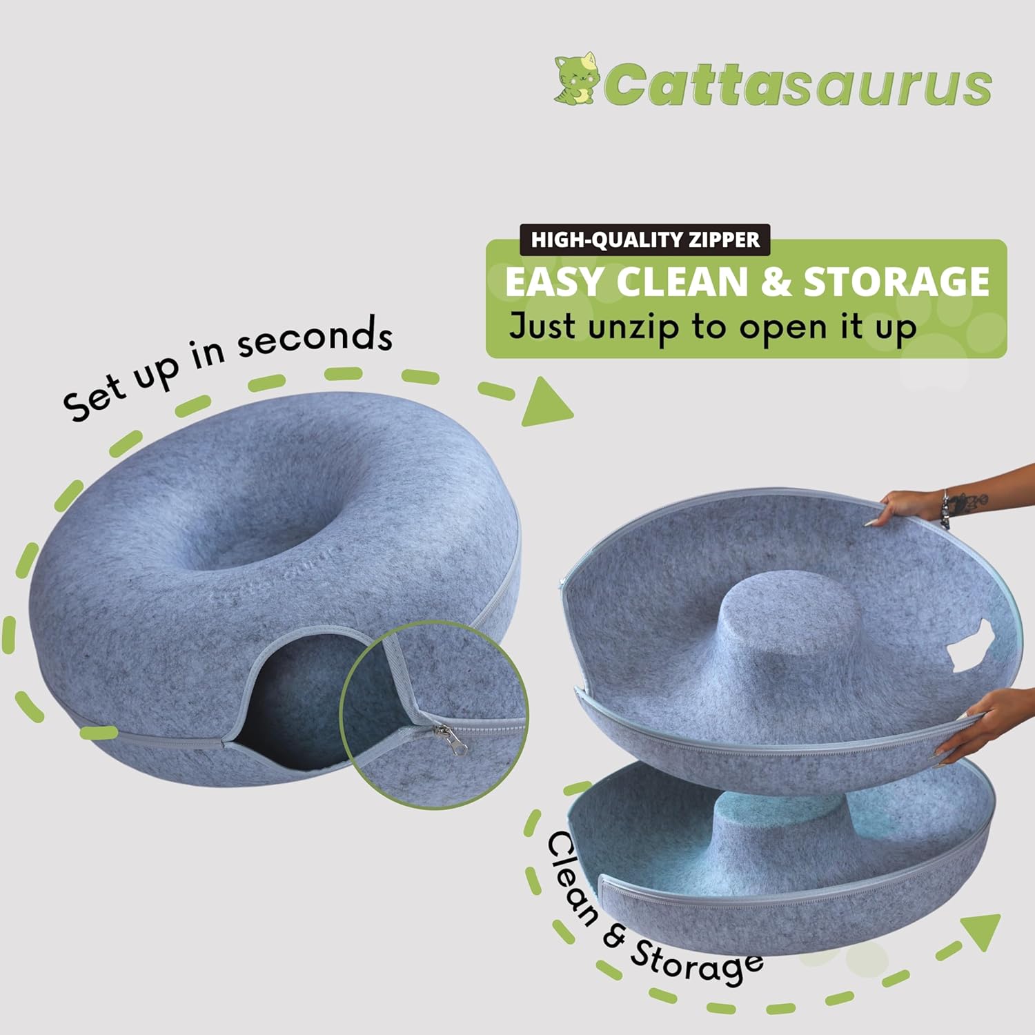 Thumbnail 4 de Cattasaurus Peekaboo Cat Cave Donut