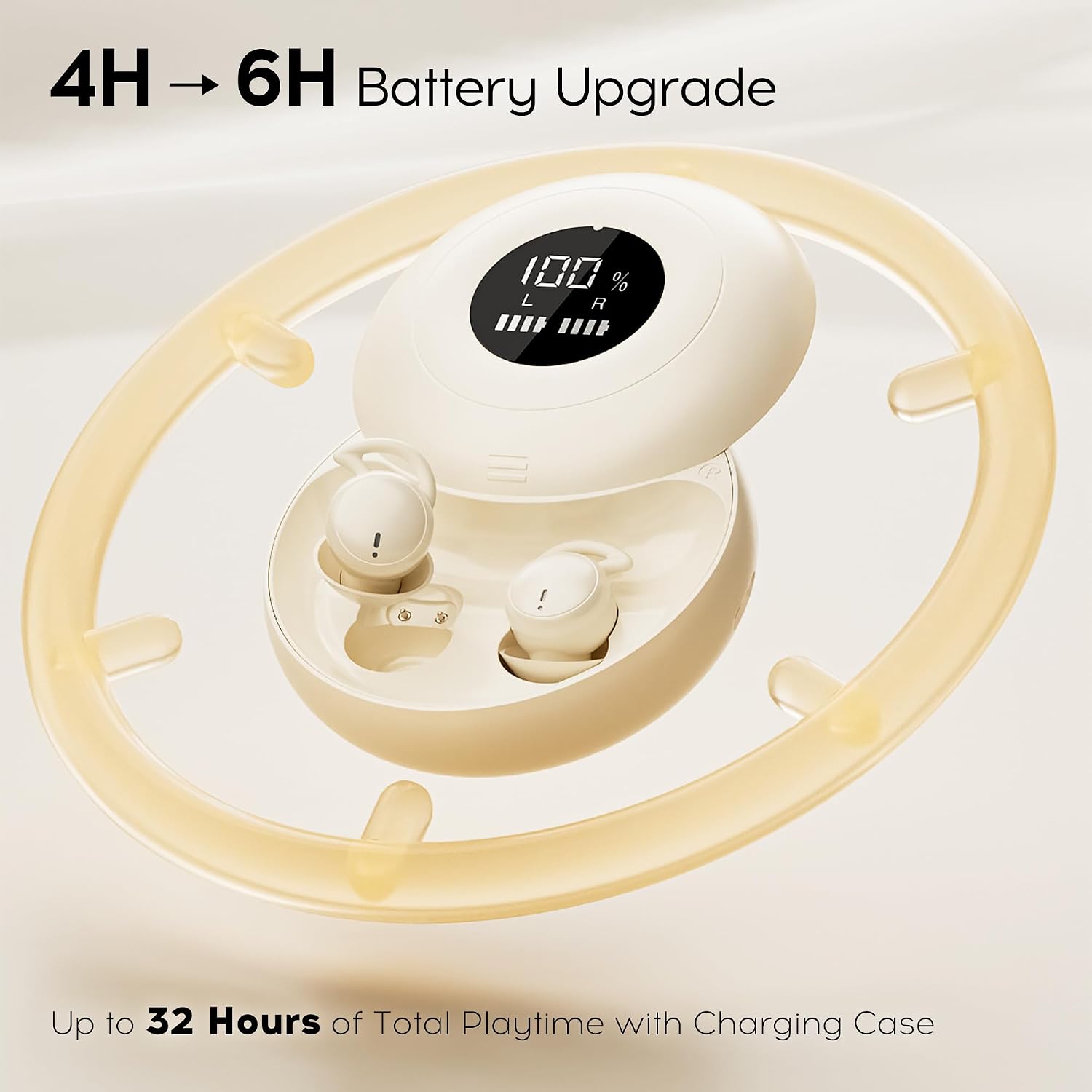 Detalle de sunvito Sleep Earbuds for Side Sleepers – Mini Invisible Wireless Earphones (Beige)