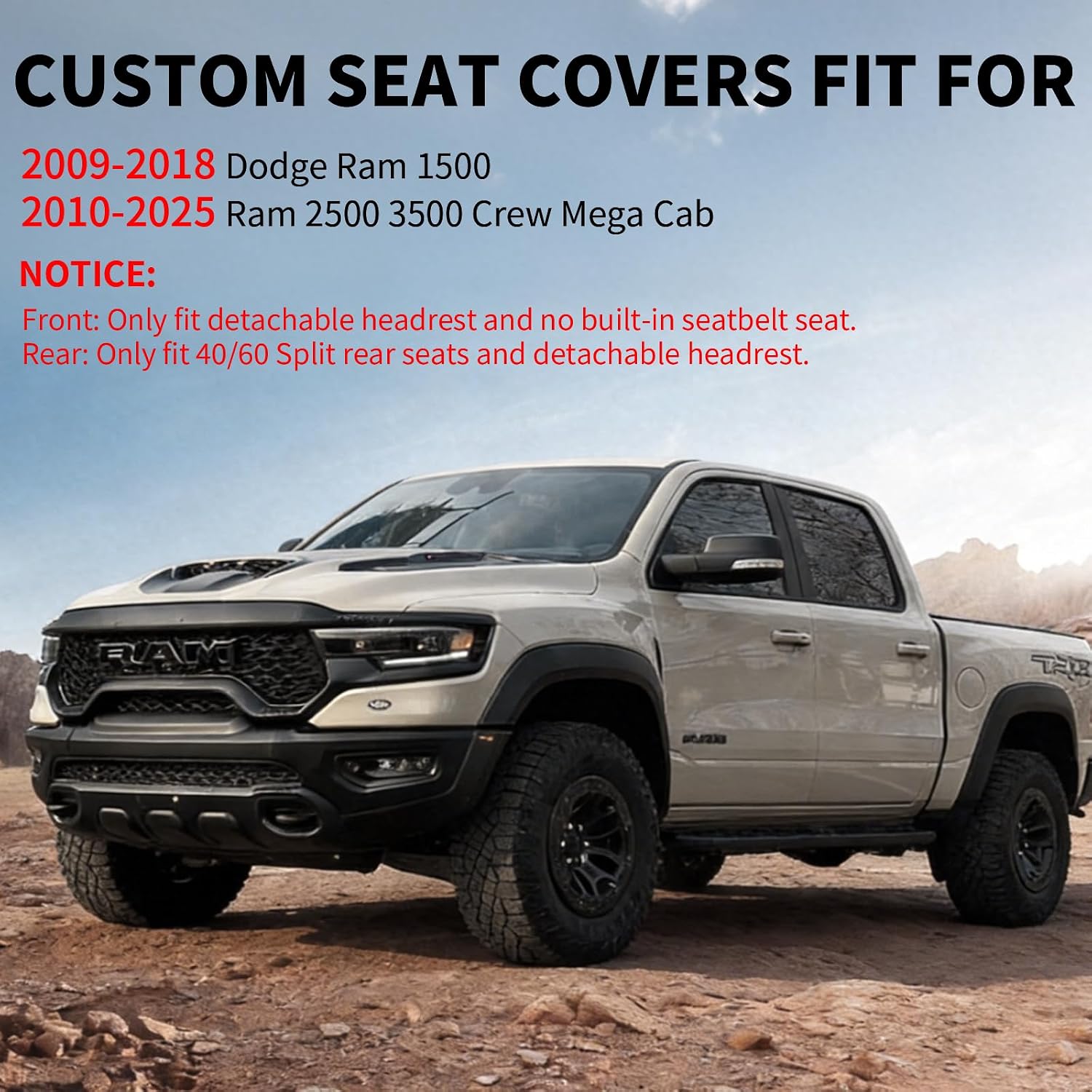 Detalle 2 de Truckiipa Ram Front Seat Covers, Gray