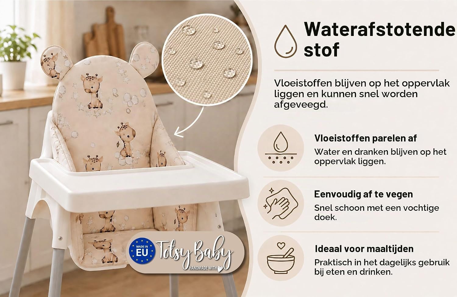 Detalle de Totsy Baby Melkweg zitkussen voor kinderstoel, opvouwbaar en waterafstotend
